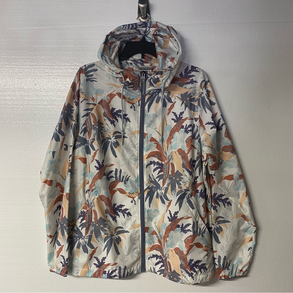 Columbia Waterproof Jacket Women L Colorful Full Zip Hood Running Activewear